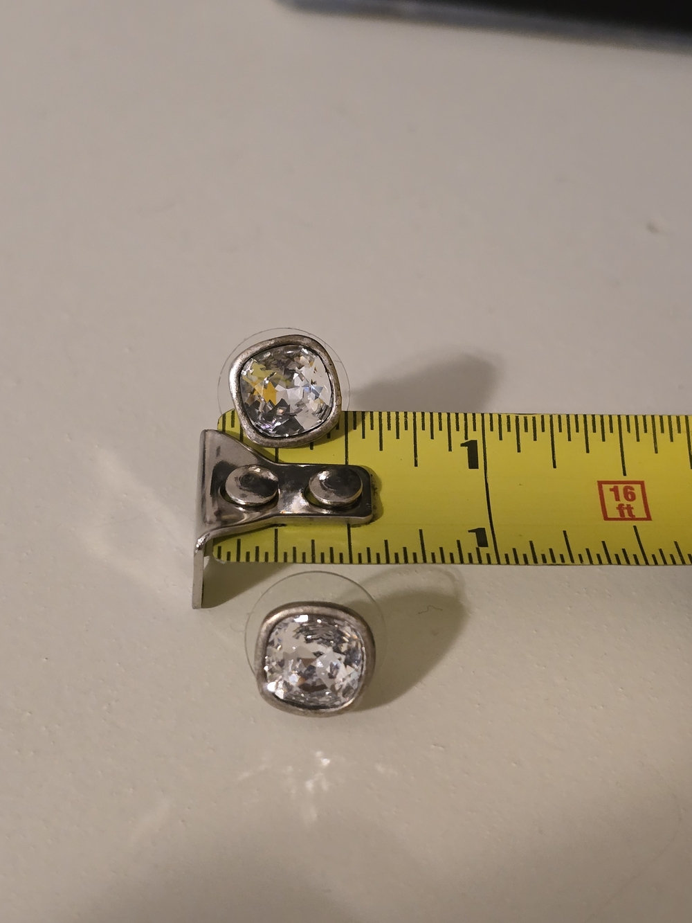 Pink Panache Clear Crystal Silver-Tone Stud Earrings - Women Jewelry